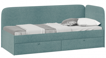 Кровать «Молли» с мягкой обивкой (900) тип 1 (Микровелюр Scandi Indigo 11) в Камне-на-Оби - kamen-na-obi.mebel54.com | фото