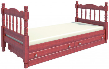 Кровать одинарная Аленка из массива сосны 800*1890 Орех в Камне-на-Оби - kamen-na-obi.mebel54.com | фото