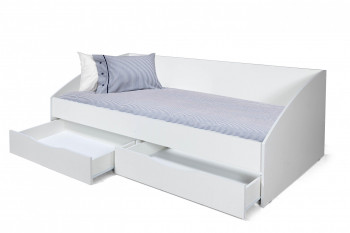 Кровать одинарная "Фея - 3" (симметричная) New/(белый / белый / ДВПО: белый) в Камне-на-Оби - kamen-na-obi.mebel54.com | фото