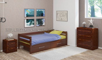 Кровать одинарная ГЛОРИЯ из массива сосны  900*2000 (Орех) в Камне-на-Оби - kamen-na-obi.mebel54.com | фото