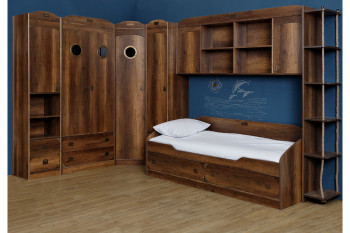 Кровать с 2-мя ящиками «Навигатор» (Дуб Каньон) в Камне-на-Оби - kamen-na-obi.mebel54.com | фото