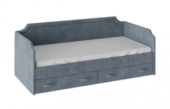 Кровать с мягкой обивкой и ящиками «Кантри» Тип 1 (900) (Замша синяя) в Камне-на-Оби - kamen-na-obi.mebel54.com | фото