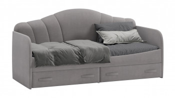 Кровать с мягкой спинкой и ящиками «Сабрина» 900 Светло-серый в Камне-на-Оби - kamen-na-obi.mebel54.com | фото