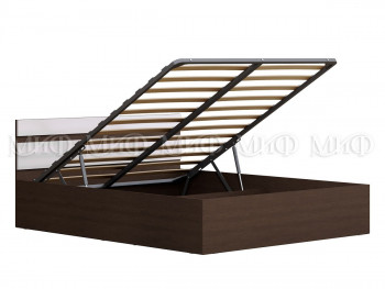 Кровать с подъемным механизмом Нэнси 1,4м (Венге/белый глянец) в Камне-на-Оби - kamen-na-obi.mebel54.com | фото