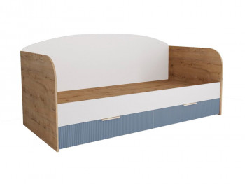 Кровать с ящиками ДКД 2000.1 Лавис (Белый софт/Лазурь софт/корпус Дуб бунратти) в Камне-на-Оби - kamen-na-obi.mebel54.com | фото