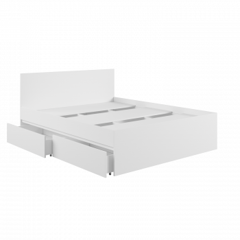 Кровать с ящиками К1.6М Мадера Белый в Камне-на-Оби - kamen-na-obi.mebel54.com | фото
