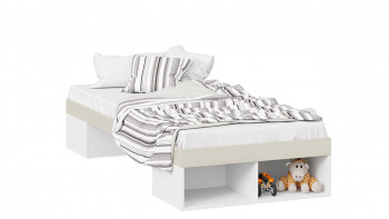 Кровать «Сканди»  Дуб Гарден/Белый в Камне-на-Оби - kamen-na-obi.mebel54.com | фото