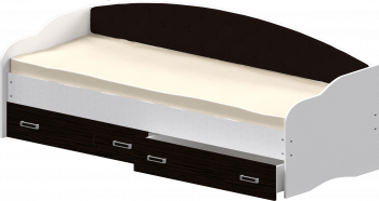 Кровать Софа-7 с мягкой спинкой (800х1900) Белый/Венге в Камне-на-Оби - kamen-na-obi.mebel54.com | фото