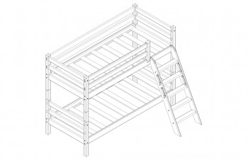 Кровать Соня вариант 12 низкая с наклонной лестницей Лаванда в Камне-на-Оби - kamen-na-obi.mebel54.com | фото