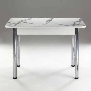 Кухонный стол 1100*700/400 ф 2 Пластик, мрамор белый в Камне-на-Оби - kamen-na-obi.mebel54.com | фото