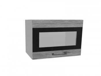 Лофт ПГСФ 500 шкаф верхний горизонтальный со стеклом и фотопечатью (Дуб майский/корпус Серый) в Камне-на-Оби - kamen-na-obi.mebel54.com | фото