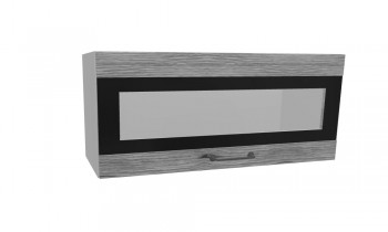 Лофт ПГСФ 800 шкаф верхний горизонтальный со стеклом и фотопечатью (Дуб майский/корпус Серый) в Камне-на-Оби - kamen-na-obi.mebel54.com | фото