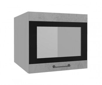 Лофт ВПГСФ 500 шкаф верхний горизонтальный со стеклом высокий с фотопечатью (Бетон светлый/корпус Серый) в Камне-на-Оби - kamen-na-obi.mebel54.com | фото