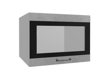 Лофт ВПГСФ 600 шкаф верхний горизонтальный со стеклом высокий с фотопечатью (Бетон светлый/корпус Серый) в Камне-на-Оби - kamen-na-obi.mebel54.com | фото