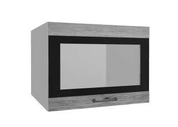 Лофт ВПГСФ 600 шкаф верхний горизонтальный со стеклом высокий с фотопечатью (Дуб майский/корпус Серый) в Камне-на-Оби - kamen-na-obi.mebel54.com | фото