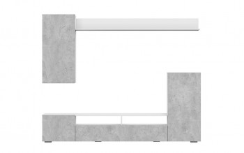 Мебель для гостиной МГС 4 (Белый/Цемент светлый) в Камне-на-Оби - kamen-na-obi.mebel54.com | фото