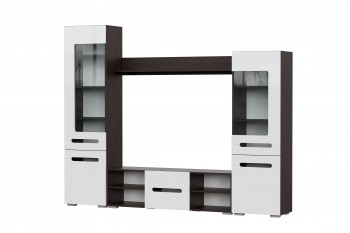 Мебель для гостиной МГС 6 (Исполнение 1/Венге/Белый глянец) в Камне-на-Оби - kamen-na-obi.mebel54.com | фото