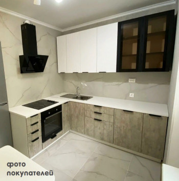 Модульная кухня Норд 1,6 м (Софт даймонд/Камень беж/Белый) в Камне-на-Оби - kamen-na-obi.mebel54.com | фото