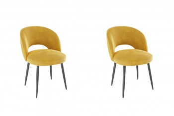Набор стульев Моли 2 шт (жёлтый велюр/черный) в Камне-на-Оби - kamen-na-obi.mebel54.com | фото