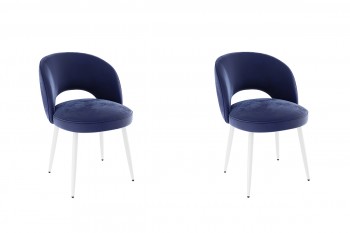 Набор стульев Моли 2 шт (синий велюр/белый) в Камне-на-Оби - kamen-na-obi.mebel54.com | фото