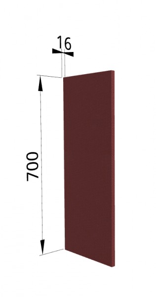 Панель торцевая П Квадро (для шкафа верхнего) Красная кожа в Камне-на-Оби - kamen-na-obi.mebel54.com | фото