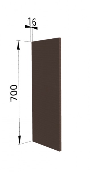 Панель торцевая П Квадро (для шкафа верхнего) Шоколад кожа в Камне-на-Оби - kamen-na-obi.mebel54.com | фото