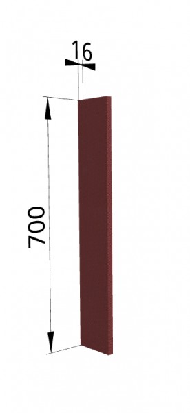 Панель торцевая ПТ 400 Квадро (для шкафа торцевого верхнего) Красная кожа в Камне-на-Оби - kamen-na-obi.mebel54.com | фото