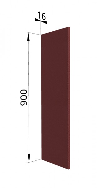 Панель торцевая ВП Квадро (для шкафа верхнего высокого) Красная кожа в Камне-на-Оби - kamen-na-obi.mebel54.com | фото
