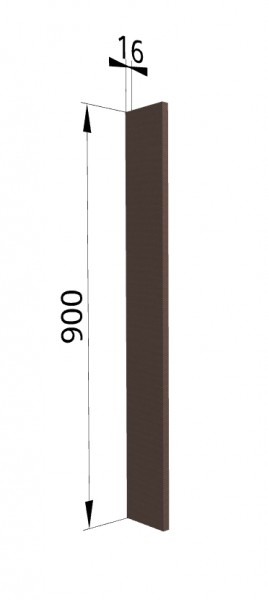 Панель торцевая ВПТ 400 Квадро (для шкафа торцевого верхнего) Шоколад кожа в Камне-на-Оби - kamen-na-obi.mebel54.com | фото