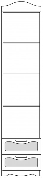 Пенал с ящиками серии Иллюзия 99 Серый в Камне-на-Оби - kamen-na-obi.mebel54.com | фото