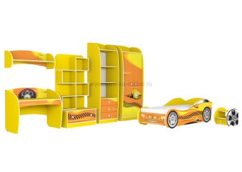 Полка навесная Авто-3 с рисунком Такси Желтый в Камне-на-Оби - kamen-na-obi.mebel54.com | фото