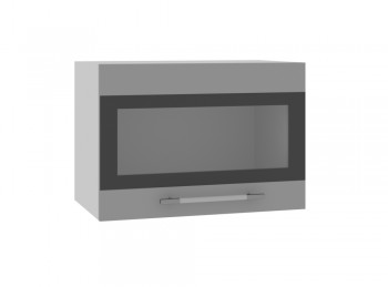 Ройс ПГСФ 500 Шкаф верхний горизонтальный со стеклом с фотопечатью (Графит софт/корпус Серый) в Камне-на-Оби - kamen-na-obi.mebel54.com | фото