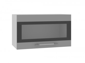 Ройс ПГСФ 600 Шкаф верхний горизонтальный со стеклом с фотопечатью (Графит софт/корпус Серый) в Камне-на-Оби - kamen-na-obi.mebel54.com | фото