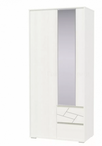 Шкаф 2-х дверный с ящиками Аделина 1000 Рамух белый в Камне-на-Оби - kamen-na-obi.mebel54.com | фото