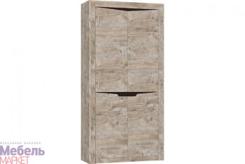 Шкаф 2-х створчатый комбинированный Хилтон (Дуб юкон/Гранж) в Камне-на-Оби - kamen-na-obi.mebel54.com | фото