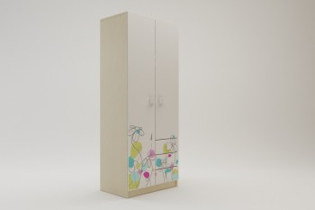 Шкаф 2-х створчатый с ящиками Флёр (Белый/корпус Клен) в Камне-на-Оби - kamen-na-obi.mebel54.com | фото
