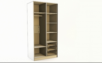 Шкаф 2-х створчатый с ящиками Флёр (Белый/корпус Выбеленное дерево) в Камне-на-Оби - kamen-na-obi.mebel54.com | фото