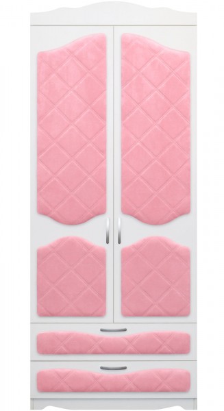 Шкаф 2-х створчатый с ящиками серии Иллюзия 36 Светло-розовый в Камне-на-Оби - kamen-na-obi.mebel54.com | фото
