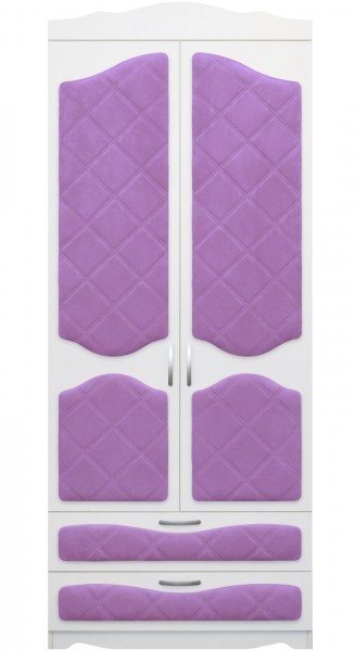 Шкаф 2-х створчатый с ящиками серии Иллюзия 67 Светло-фиолетовый в Камне-на-Оби - kamen-na-obi.mebel54.com | фото