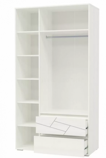 Шкаф 3-х дверный с ящиками Аделина 1200 Рамух белый в Камне-на-Оби - kamen-na-obi.mebel54.com | фото