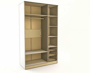 Шкаф 3-х створчатый с ящиками Лофт (Белый/корпус Дуб Сонома) в Камне-на-Оби - kamen-na-obi.mebel54.com | фото