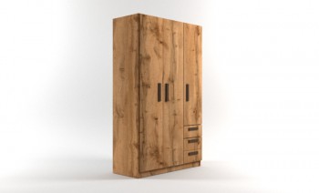 Шкаф 3-х створчатый с ящиками Шервуд (Дуб Вотан) в Камне-на-Оби - kamen-na-obi.mebel54.com | фото