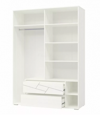 Шкаф 4-х дверный с ящиками Аделина 1600 Рамух белый в Камне-на-Оби - kamen-na-obi.mebel54.com | фото