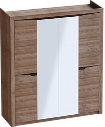 Шкаф четырехдверный Соренто с комплектом полок (3 шт)Дуб стирлинг/Кофе структурный матовый в Камне-на-Оби - kamen-na-obi.mebel54.com | фото
