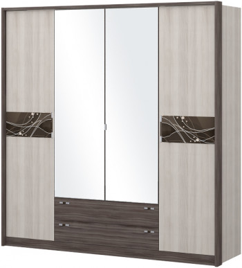Шкаф четырехстворчатый с зеркалом Шк69.1 Николь в Камне-на-Оби - kamen-na-obi.mebel54.com | фото