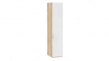 Шкаф для белья с 1 глухой дверью «Эмбер» Яблоня Беллуно/Белый глянец в Камне-на-Оби - kamen-na-obi.mebel54.com | фото