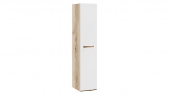 Шкаф для белья с 1-ой дверью «Фьюжн» Дуб Делано/Белый глянец в Камне-на-Оби - kamen-na-obi.mebel54.com | фото