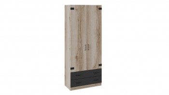 Шкаф для одежды комбинированный «Окланд» (Фон Черный/Дуб Делано) в Камне-на-Оби - kamen-na-obi.mebel54.com | фото