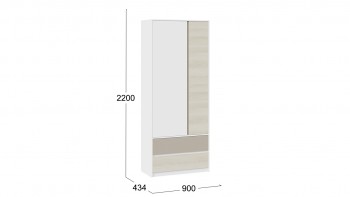 Шкаф для одежды комбинированный «Сканди» Дуб Гарден/Белый/Глиняный серый в Камне-на-Оби - kamen-na-obi.mebel54.com | фото