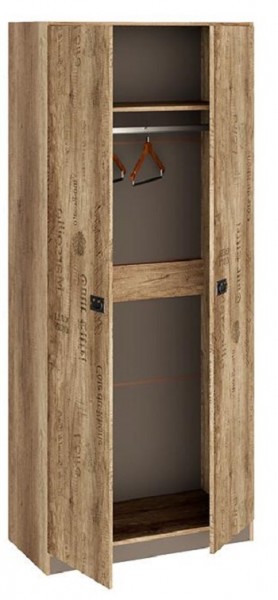 Шкаф для одежды «Пилигрим» (Дуб Каньон светлый, Фон серый) в Камне-на-Оби - kamen-na-obi.mebel54.com | фото